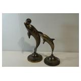 Vintage Brass Dolphins w/ Etched Detailing 2 PCS