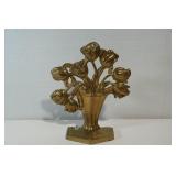 Vintage Brass Floral Doorstop