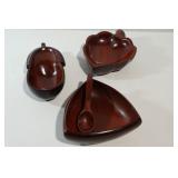 Vintage Wooden Hand Made Wooden Bowls Lot 4 PCS