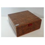 Vintage Wood Jewelry Box w/ Lucite Handle & Mirror