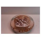 Vintage Artist Signed Art Glass Paperweight