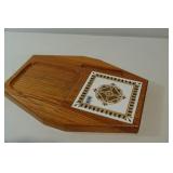 Vintage Wood/Tile Cheese Board MCM