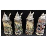 (4) KING GERMAN BEER STEINS