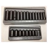 (2) BLUE POINT METRIC SOCKET SETS, DEEP & SHORT