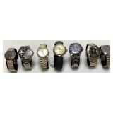 (7) ASSORTED MENS WRISTWATCHES, WENGER, GRUEN,