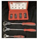 (4) MAC TOOLS 4 PIECE METRIC STUD PULLER SET & 3