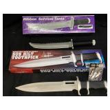 (2) GIL HIBBEN FIXED BLADE KNIVES, NEW SUB HILT