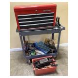 CRAFTSMAN RED TOOLBOX, UTILITY CART, ASSORTED