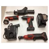 4 PIECE SNAP ON CORDLESS SET w 2 CHARGERS & 3