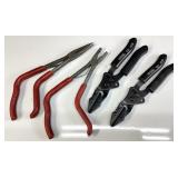 (4) 2 SNAP ON NEEDLE NOSE PLIERS & 2 MATCO HOSE