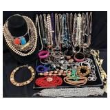 ASSORTED COSTUME JEWELRY, NECKLACES, BRACELETS,