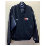 PORT AUTHORITY K&N BLACK JACKET w LEATHER SLEEVES