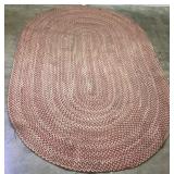 CAPEL BRAIDED RED BARN OVAL RUG, 5ï¿½ by 8ï¿½