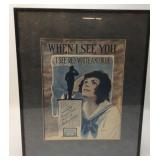 VINTAGE MILITARY SHEET MUSIC FRAMED