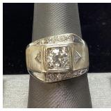 14KT GOLD DIAMOND RING, SIZE 8.5, 8.2g TOTAL