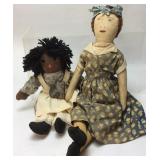 TWO VINTAGE CLOTH DOLLS