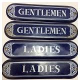 VINTAGE METAL MENS AND LADIES ROOM SIGNS