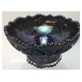 BLUE CARNIVAL FLASS BOWL 9"