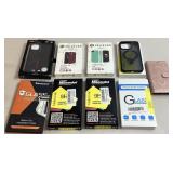 (9) ASSORTED IPHONE CASES & GLASS SCREEN