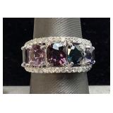 PLATINUM SPINEL & DIAMOND RING, SIZE 7, 4.69cts