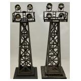 (2) MARX MODEL TRAIN SPOT LIGHT TOWERS, 12