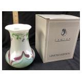 FENTON LTD. #871 of 950 OPAL VASE HAND PAINTED