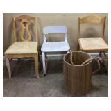 ASSORTED CHAIRS & LAMP, VTG. IRONITE HEALTH