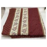BURGUNDY & FLORAL KING SIZE BEDSPREAD