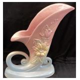 HULL POTTERY MAGNOLIA MATTE CORNUCOPIA VASE,