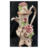 VTG. CAPO-DI-MONTE FLORAL PITCHER, 19