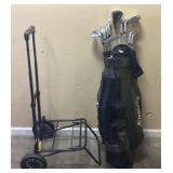 12 PC GOLF CLUB SET W/BAG & CADDY CART