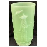 FENTON JADEITE EMPRESS MANDARIN VASE, 9