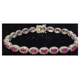 PLATINUM RUBY & DIAMOND BRACELET, 7
