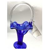 FENTON COBALT BLUE BASKET, 9