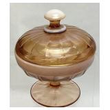 FENTON GRECIAN GOLD LIDDED CANDY DISH