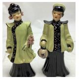 PAIR OF VTG. FLORENCE ORIENTAL FIGURINE VASES,