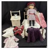 AMERICAN GIRL SAMANTHA DOLL w BED, WASHSTAND, &