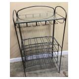 WINE RACK w GLASSTOP SHELF