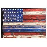 AMERICAN FLAG TIN SIGN, 35