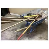 WHEELBARROW & LANDSCAPING TOOLS, RAKE, AX, HOE