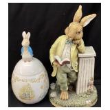 BEATRIX POTTER PETER RABBIT EGG COOKIE JAR &