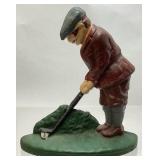 VTG. CAST IRON GOLFER DOOR STOP