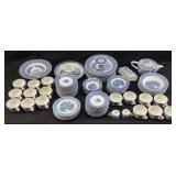 119 PIECE ROYAL CHINA CO. CURRIER & IVES BLUE