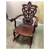ANTIQUE STICKLEY & BRANDT MAHOGANY HAND CARVED