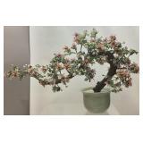 LARGE ORIENTAL JADE MING TREE, 30in L