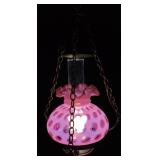 FENTON CRANBERRY COIN DOT RUFFLED EDGE HANGING