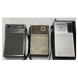 (3) TRANSISTOR RADIOS, GE, REALISTIC, RCA