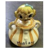 1950s PIXIEWARE MUSTARD JAR w TOP