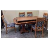 TRADITION STYLE DINING TABLE & 5 CHAIRS, 1 LEAF