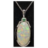 PLATINUM OPAL, DIAMOND, BLACK ONYX & EMERALD